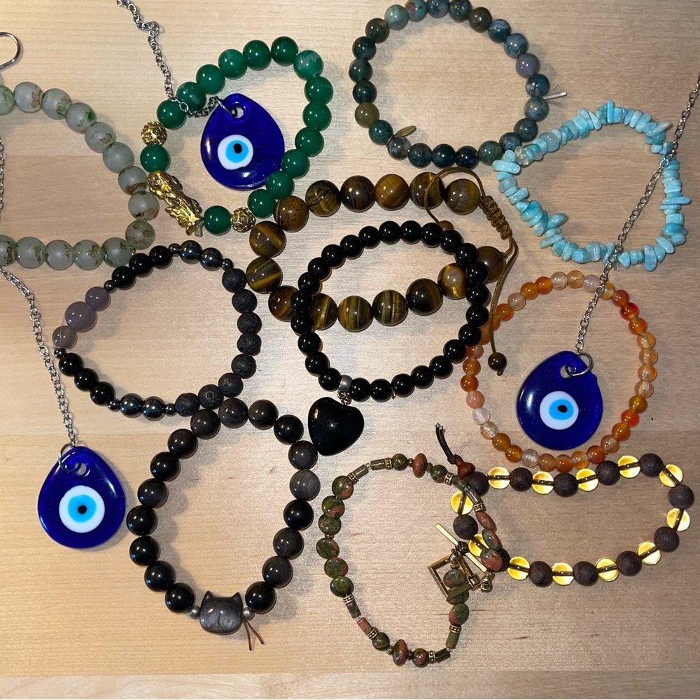 Evil Eye Charm Bracelet Set - Multicolor